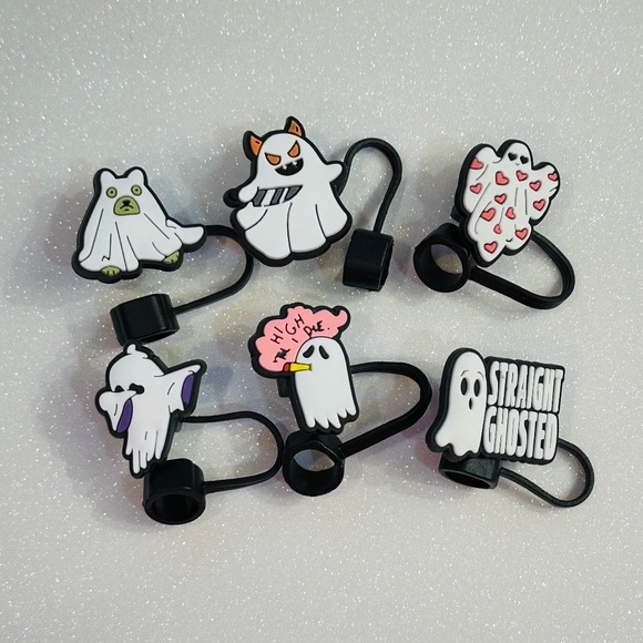 Halloween Ghost Straw Toppers - Picture 1 of 1